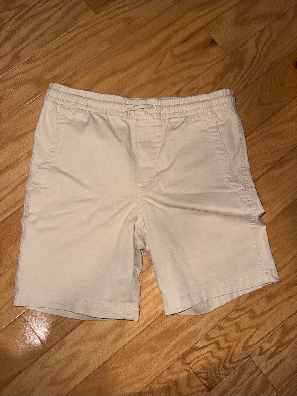 GAP Boys Cream Elastic Waist Cotton Shorts  Uniform - 14 / 16